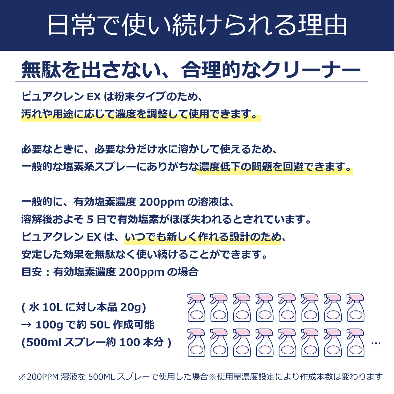 >除菌・洗浄・漂白・脱臭の衛生洗剤ピュアクレンEX