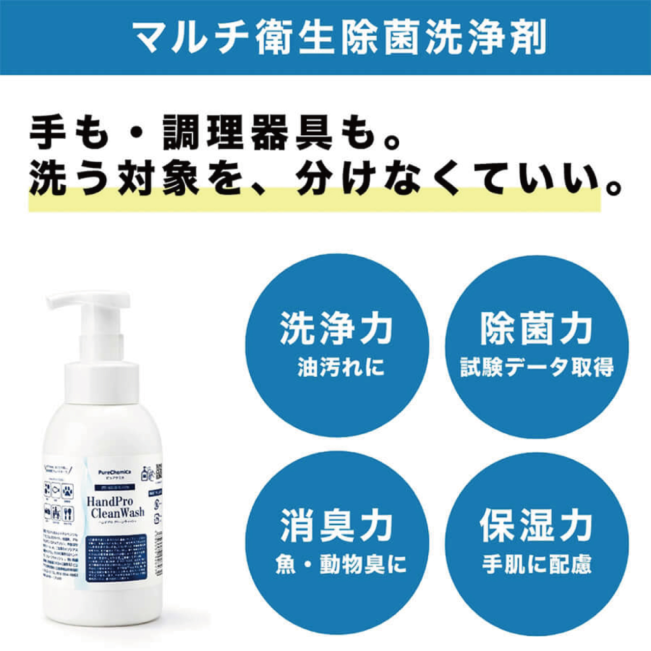 ハンドプロクリーンウォッシュ　潤い除菌洗浄剤ハンドソープ